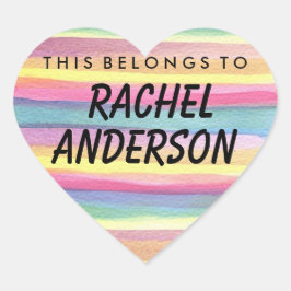 En Forma De Corazón Personalizado Esto Pertenece Al Pegatina Del Coraz