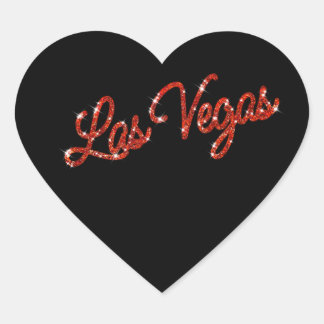 En Forma De Corazón Red Las Vegas Sparkles Pegatina