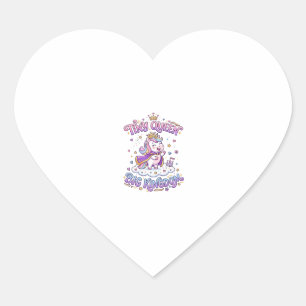 En Forma De Corazón Regalo Idea Pegatina Pequeña Reina Unicornio Gran