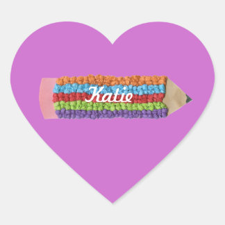 En Forma De Corazón Regreso a la escuela - pegatina personalizado