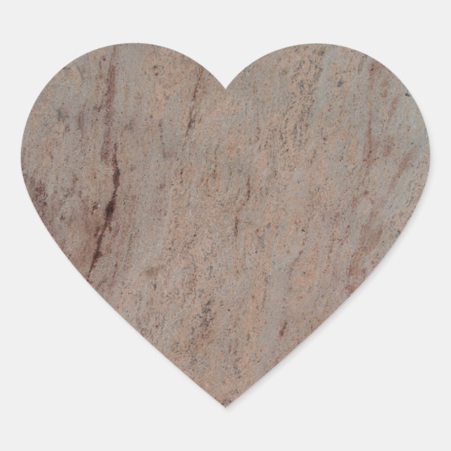 En Forma De Corazón Rusty Brown Marble Heart Pegatina (Anverso)