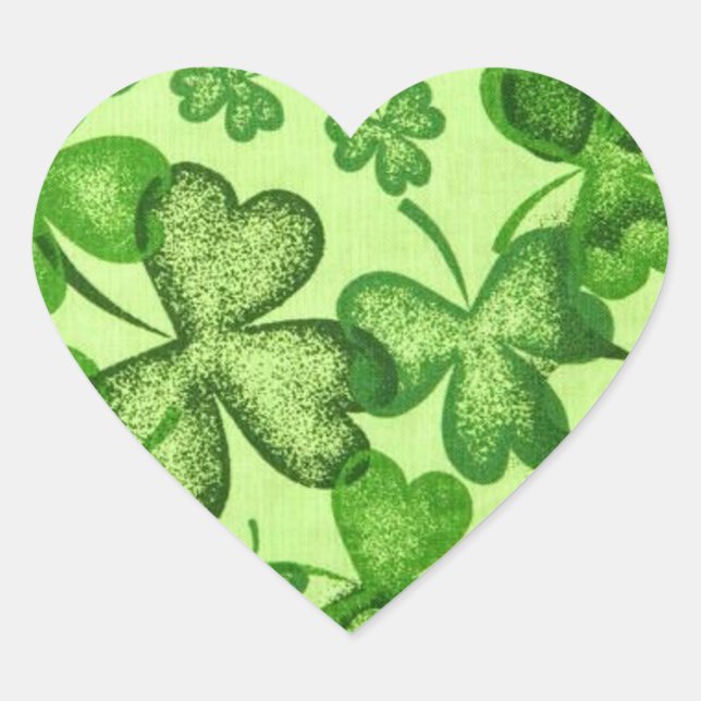 En Forma De Corazón Shamrock - Pegatina (Anverso)