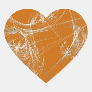 En Forma De Corazón Spider Web Fractal Background Heart Pegatina