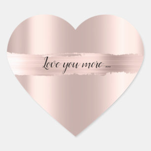 En Forma De Corazón Te Amo Más Que Tu Pegatina Dorado Rosa