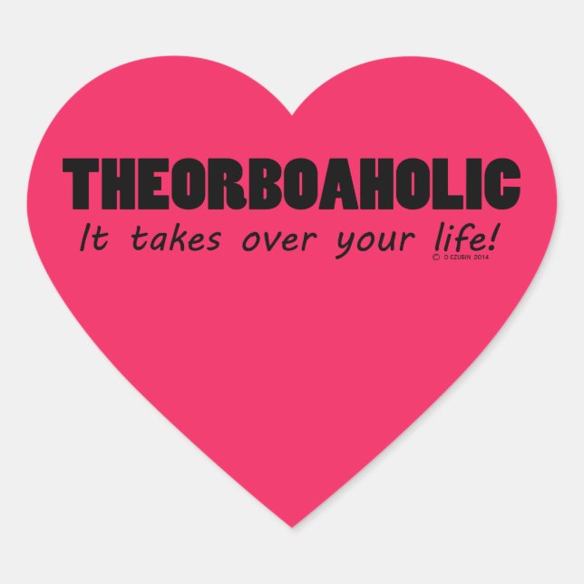 En Forma De Corazón Teorboaholic Life Heart Pegatina (Anverso)