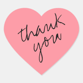 En Forma De Corazón Tulip Pink Heart Gracias Pegatina
