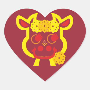 En Forma De Corazón Vaca Suiza Suisse Svizzera Svizra pegatina