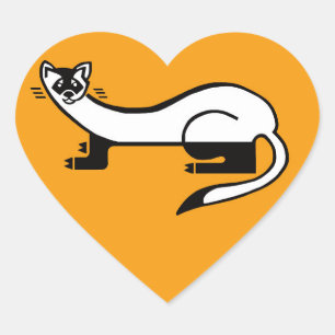 En Forma De Corazón Vida silvestre - Amo a FERRETS - pegatina del cora