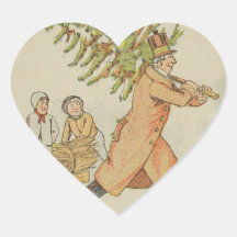 Vintage European Christmas Tree Pegatina