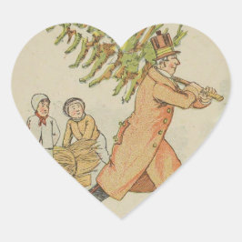En Forma De Corazón Vintage European Christmas Tree Pegatina