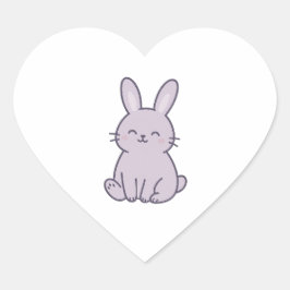 En Forma De Corazón Wonky Zoo Bunny Heart Pegatina