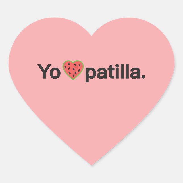 En Forma De Corazón Yo amo Patilla Pegatina (Anverso)