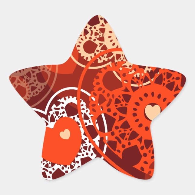En Forma De Estrella Antecedentes cardíacos, pegatina (Anverso)