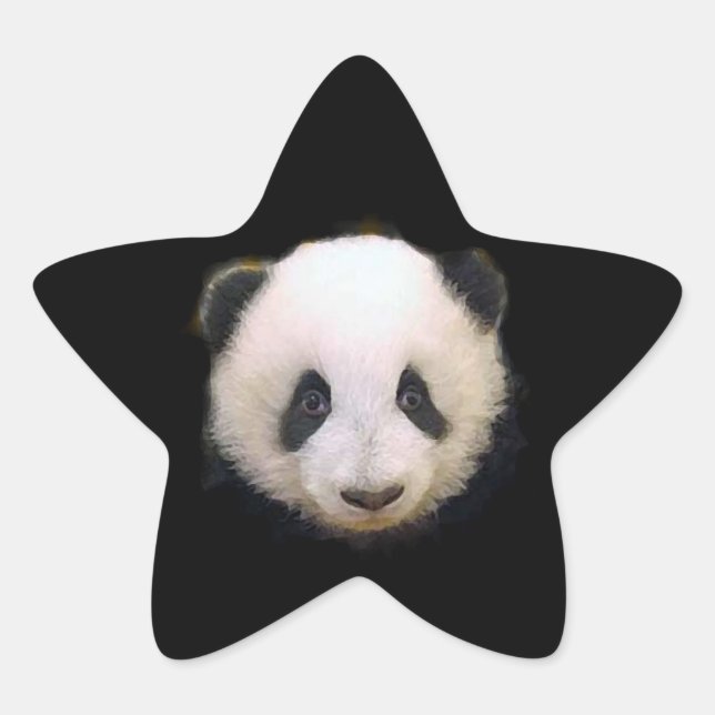 En Forma De Estrella Baby Panda Star Pegatina (Anverso)