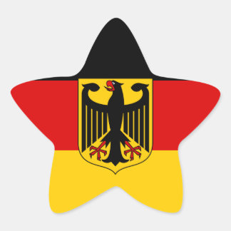 En Forma De Estrella Bandera alemana con Pegatina Escudo (Estrella)