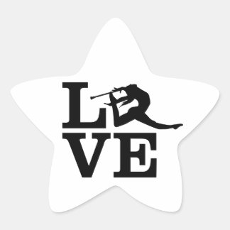 En Forma De Estrella Baton Twirler Love Typography Pegatina