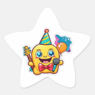 En Forma De Estrella ¡Celebren con una sonrisa! - Pegatina brillante.