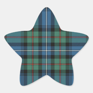 En Forma De Estrella Clan Robertson Plaid Star Pegatina