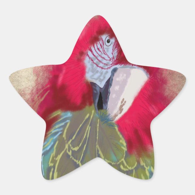 En Forma De Estrella El loro - Pegatina (Anverso)