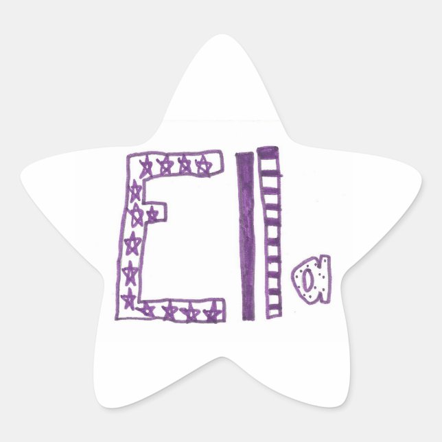 En Forma De Estrella Ella Pegatina (Anverso)