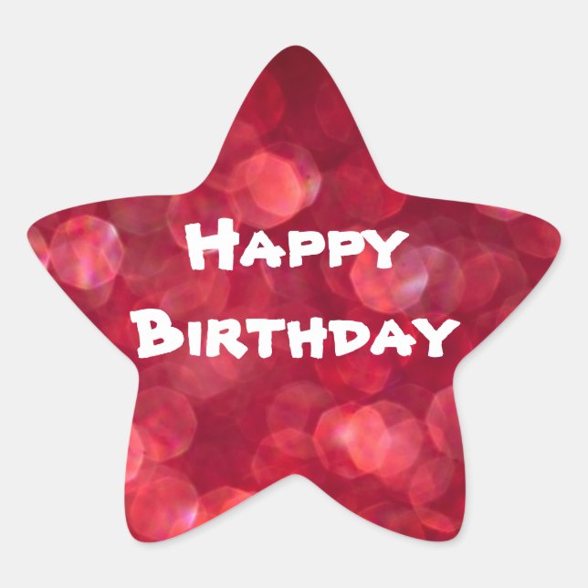 En Forma De Estrella Feliz cumpleaños, Pegatina colorido (Anverso)