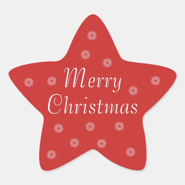 En Forma De Estrella Feliz Pegatina navideño (Anverso)