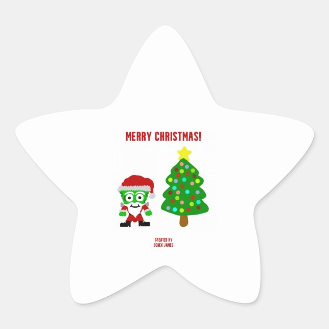 En Forma De Estrella Navidades FrankenCheese Star Pegatina (Anverso)