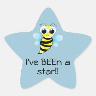 En Forma De Estrella Pegatina Bee Star