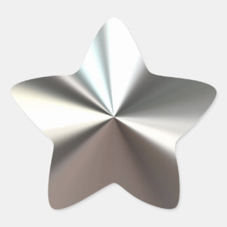 En Forma De Estrella Pegatina brillante plateado