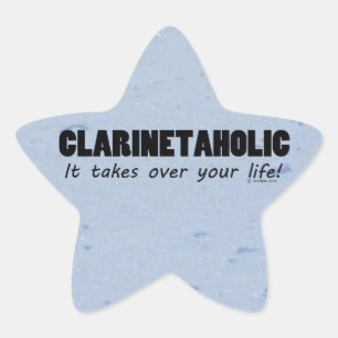 En Forma De Estrella Pegatina Clarinetaholic Life Star