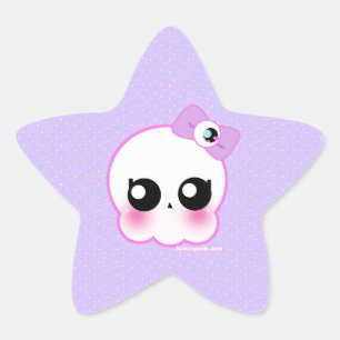 En Forma De Estrella Pegatina del Chica del cráneo