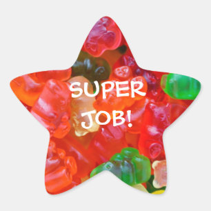 En Forma De Estrella Pegatina del oso Gummy