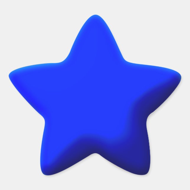 En Forma De Estrella Pegatina estilo almohada azul (Anverso)