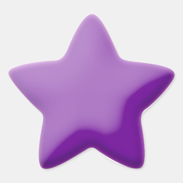 En Forma De Estrella Pegatina estilo almohada morada (Anverso)