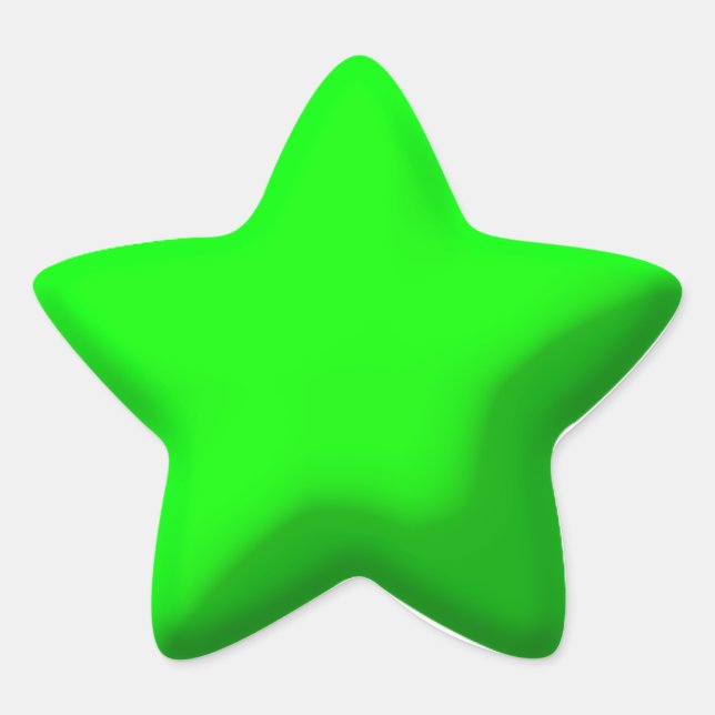 En Forma De Estrella Pegatina estilo almohada verde (Anverso)