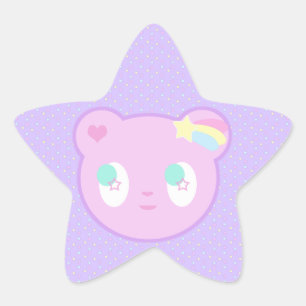 En Forma De Estrella pegatina estrellado del oso