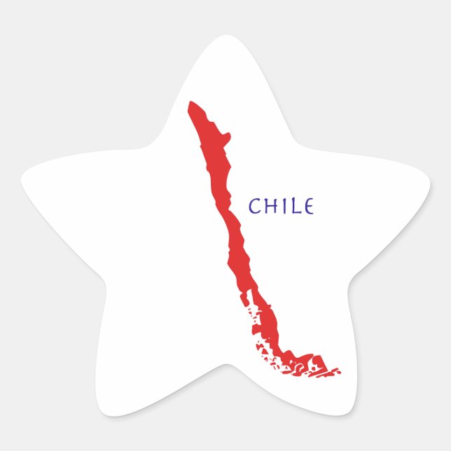 En Forma De Estrella Pegatina Mapa Chile 1 (Anverso)