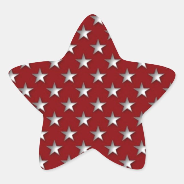 En Forma De Estrella Pegatina patriótico (Anverso)