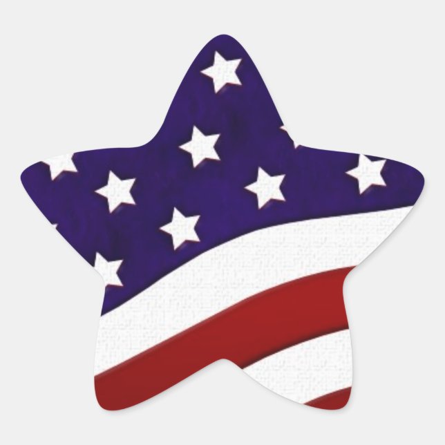 En Forma De Estrella Pegatina patriótico (Anverso)