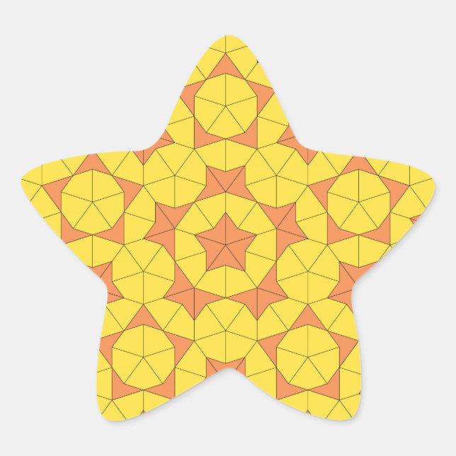 En Forma De Estrella Pegatina Penrose Sun Tile 1 (Anverso)