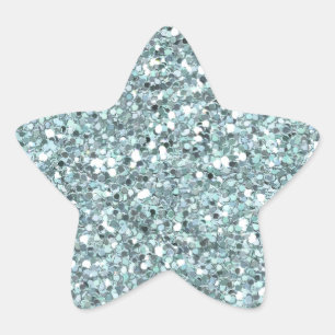 En Forma De Estrella Pegatina Purpurina azul