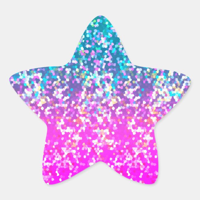 En Forma De Estrella Pegatina Purpurina Gráfico (Anverso)