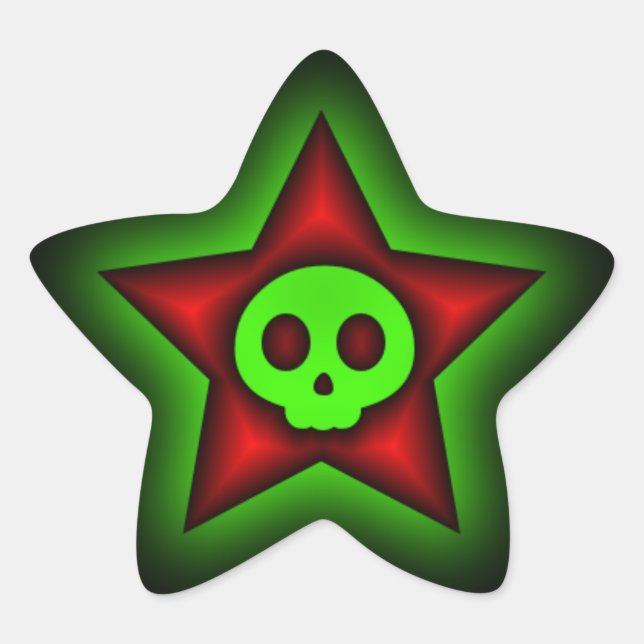 En Forma De Estrella Pegatina Skull Star (Anverso)