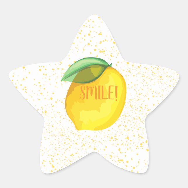 En Forma De Estrella Pegatina sonriente (Anverso)