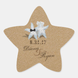 En Forma De Estrella Pegatina Starfish Bride Groom