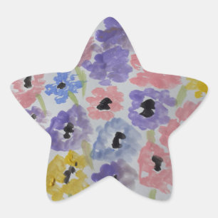 En Forma De Estrella Pegatina Summer Wildflowers