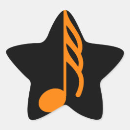 En Forma De Estrella Star Pegatina con diseño musical