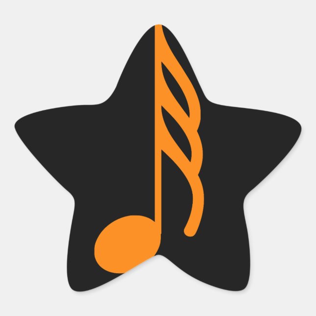 En Forma De Estrella Star Pegatina con diseño musical (Anverso)