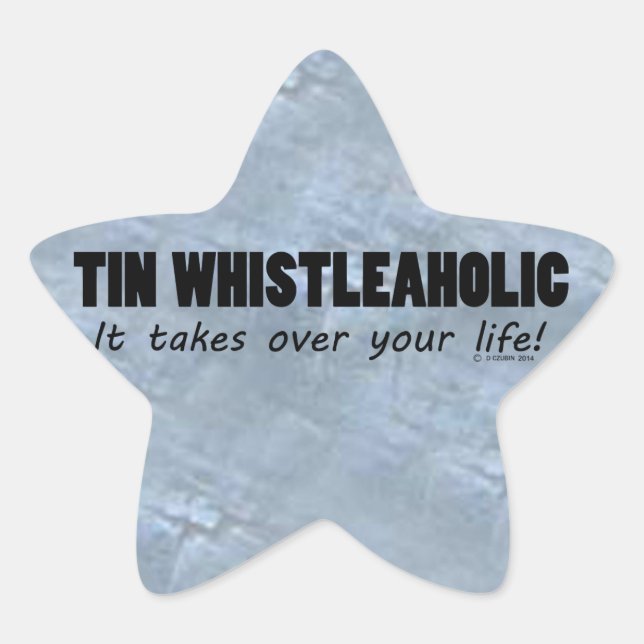 En Forma De Estrella Tin Whistleaholic Life Star Pegatina (Anverso)