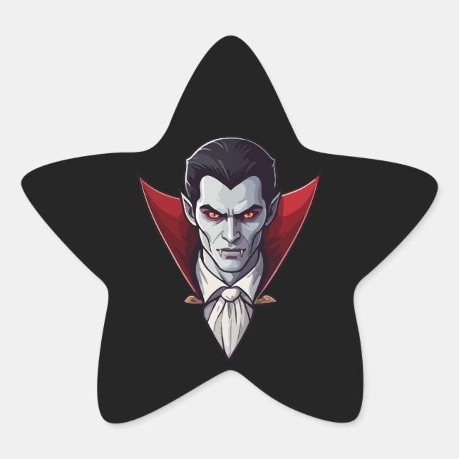 En Forma De Estrella 🦇 Vampiro gótico Pegatina negro 🖤 🎃 (Anverso)